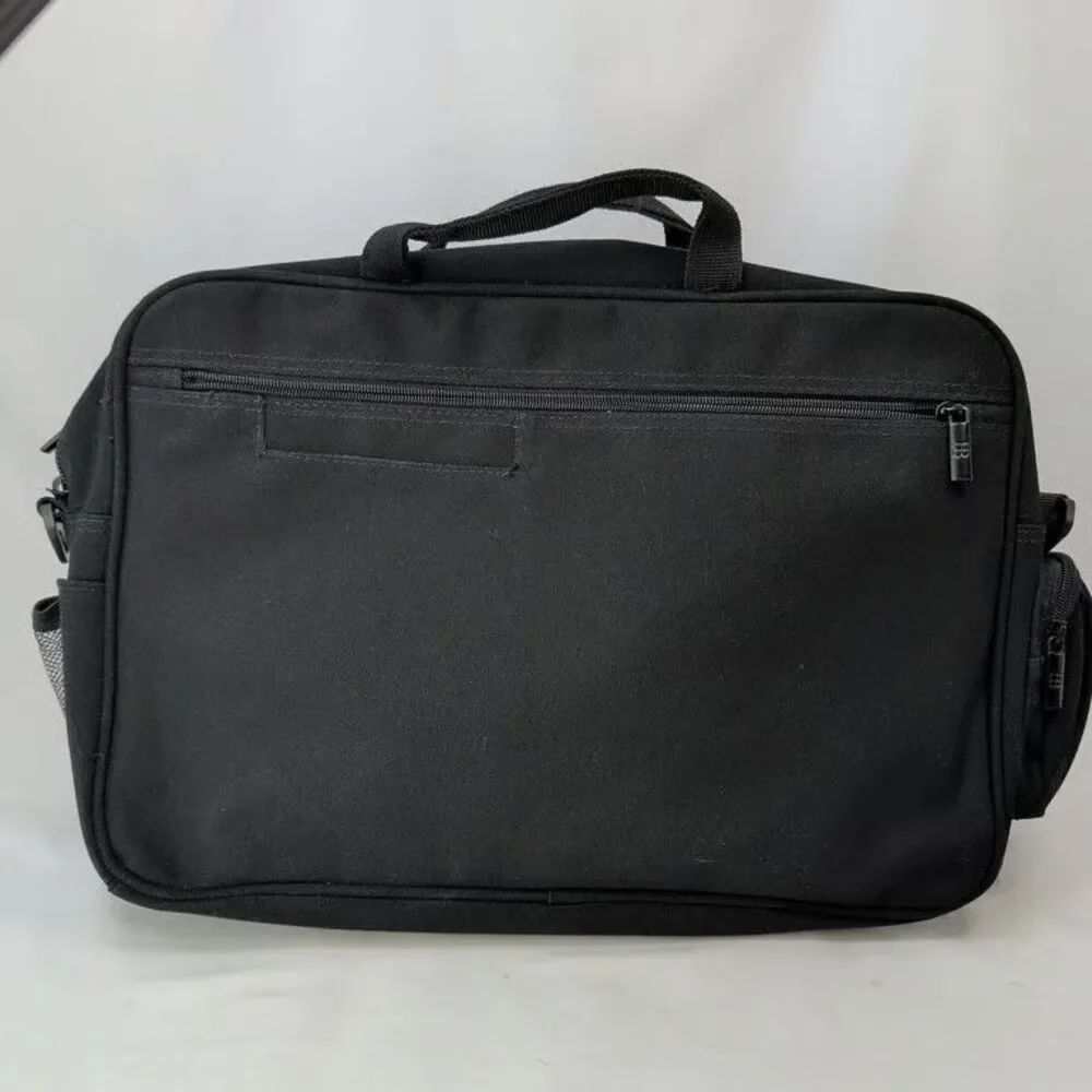 Google Laptop Bag Messenger Briefcase Black Embroidered Logo Promo New Polyester